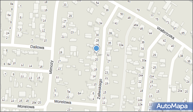 Łódź, Zaliwskiego Józefa, 22, mapa Łodzi