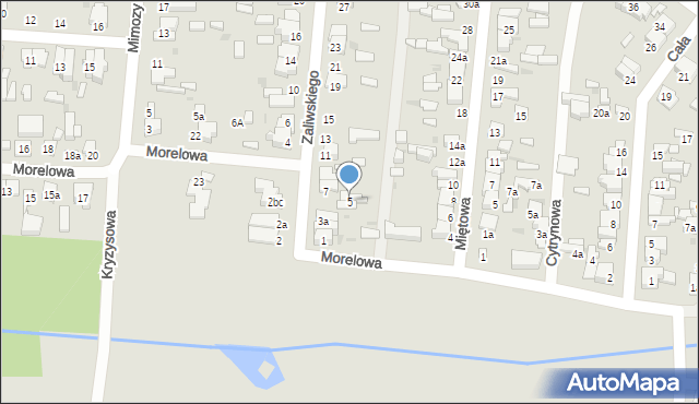 Łódź, Zaliwskiego Józefa, 5, mapa Łodzi