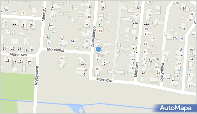 Łódź, Zaliwskiego Józefa, 9, mapa Łodzi