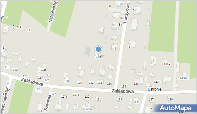 Łódź, Zakładowa, 132a, mapa Łodzi