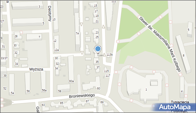 Łódź, Zapolskiej Gabrieli, 33, mapa Łodzi