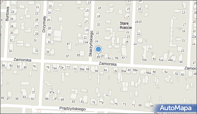 Łódź, Zamorska, 63, mapa Łodzi