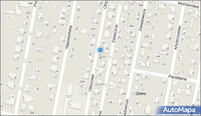 Łódź, Zasieczna, 16, mapa Łodzi