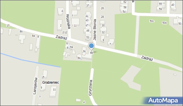 Łódź, Zadraż, 6d, mapa Łodzi