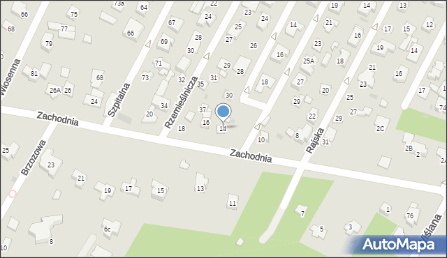 Łomianki, Zachodnia, 14, mapa Łomianki