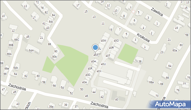 Łomianki, Zachodnia, 40J, mapa Łomianki