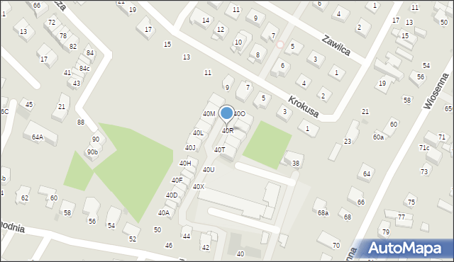 Łomianki, Zachodnia, 40R, mapa Łomianki