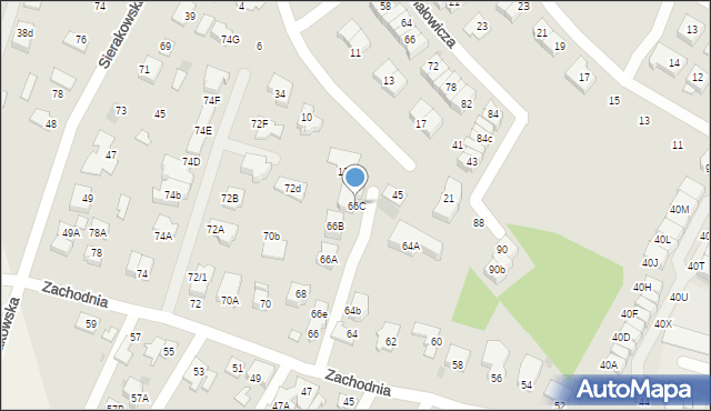 Łomianki, Zachodnia, 66C, mapa Łomianki