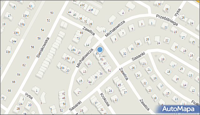 Łomianki, Zawilca, 63, mapa Łomianki