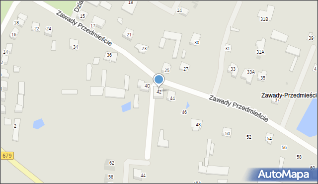 Łomża, Zawady Przedmieście, 42, mapa Łomży