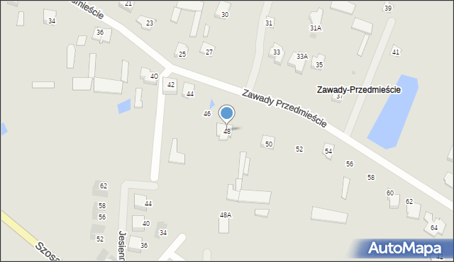 Łomża, Zawady Przedmieście, 48, mapa Łomży