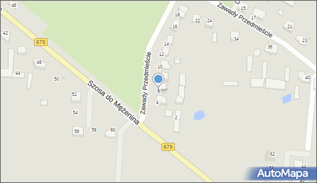 Łomża, Zawady Przedmieście, 6, mapa Łomży