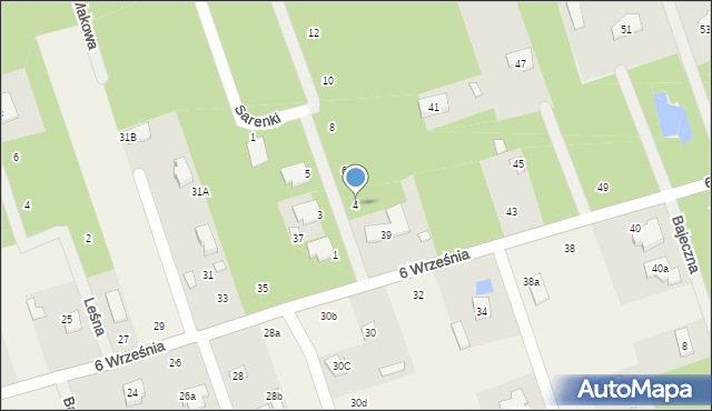 Łoś, Zajęcza, 4, mapa Łoś