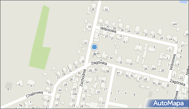 Łowicz, Zachodnia, 28, mapa Łowicza