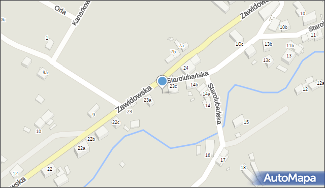 Lubań, Zawidowska, 23b, mapa Lubań