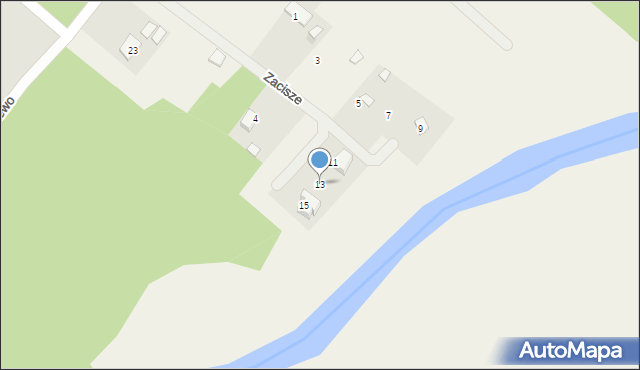 Lubicz Dolny, Zacisze, 13, mapa Lubicz Dolny