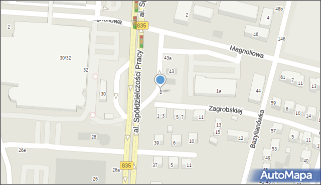 Lublin, Zagrobskiej Zofii, 2, mapa Lublina