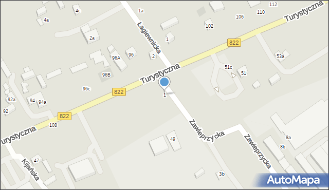 Lublin, Zawieprzycka, 1, mapa Lublina