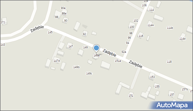 Lublin, Zadębie, 149a, mapa Lublina