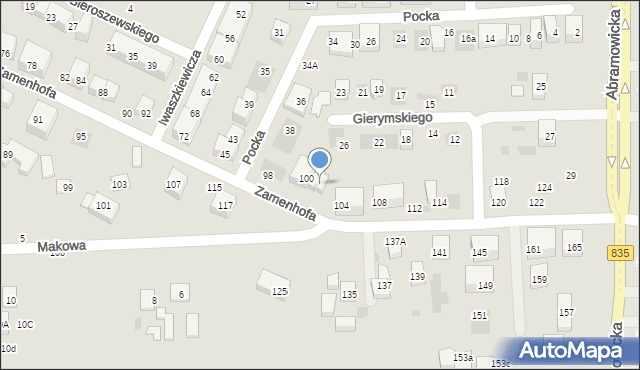 Lublin, Zamenhofa Ludwika, dr., 102, mapa Lublina