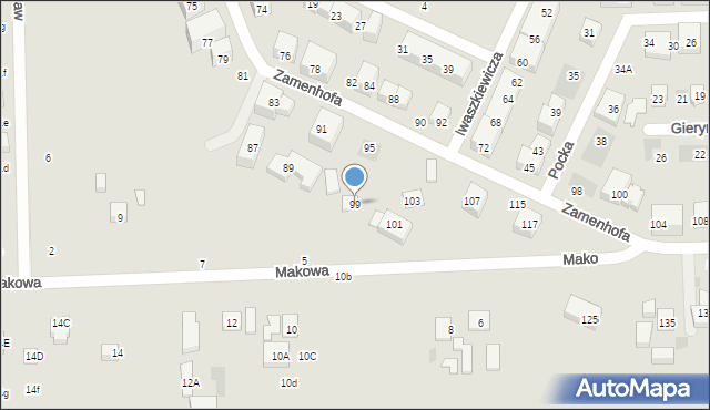 Lublin, Zamenhofa Ludwika, dr., 99, mapa Lublina