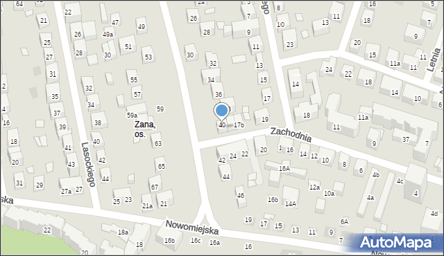 Lublin, Zachodnia, 17, mapa Lublina