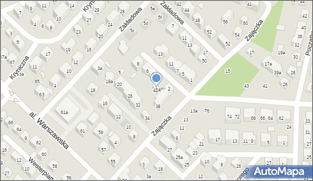 Lublin, Zajączka Józefa, gen., 42A, mapa Lublina