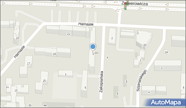 Lublin, Zakopiańska, 1, mapa Lublina