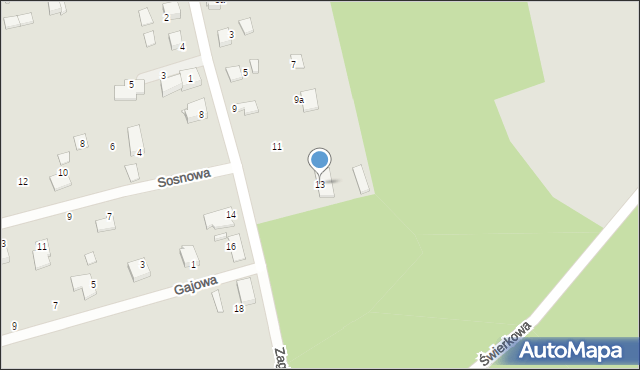 Lubliniec, Zagłówek, 13, mapa Lubliniec