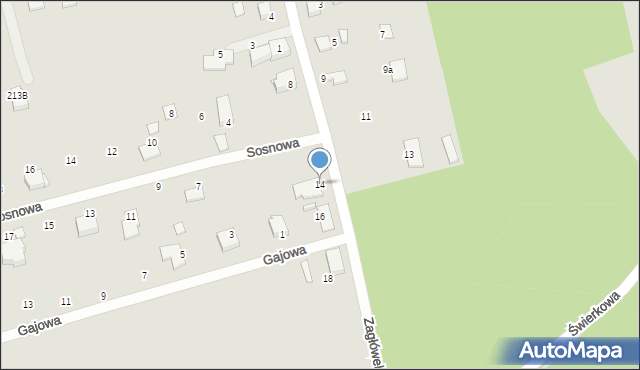 Lubliniec, Zagłówek, 14, mapa Lubliniec