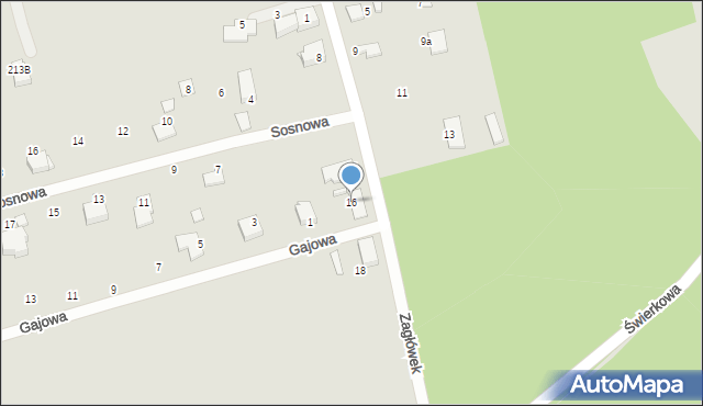 Lubliniec, Zagłówek, 16, mapa Lubliniec