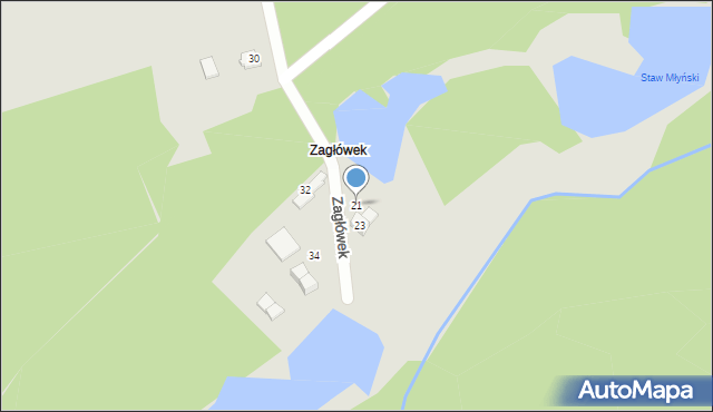 Lubliniec, Zagłówek, 21, mapa Lubliniec