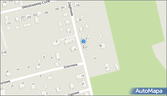 Lubliniec, Zagłówek, 9, mapa Lubliniec