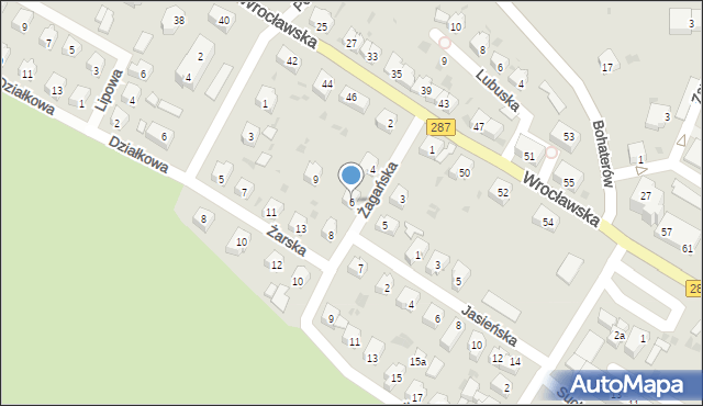 Lubsko, Żagańska, 6, mapa Lubsko