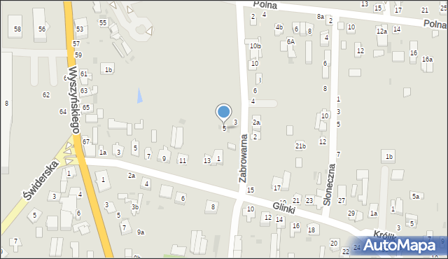 Łuków, Zabrowarna, 5, mapa Łuków