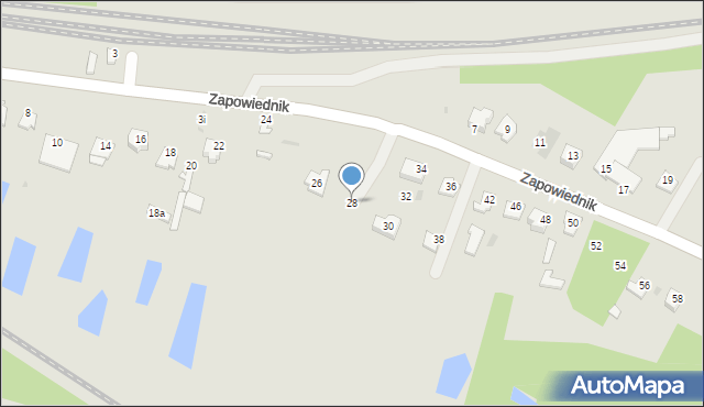 Łuków, Zapowiednik, 28, mapa Łuków