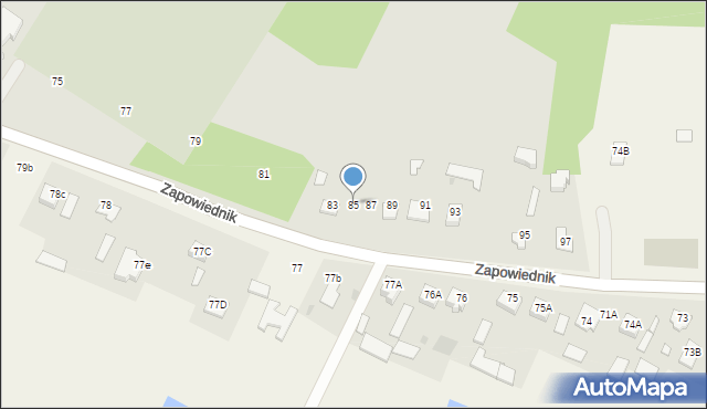 Łuków, Zapowiednik, 85, mapa Łuków