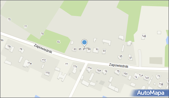 Łuków, Zapowiednik, 87, mapa Łuków