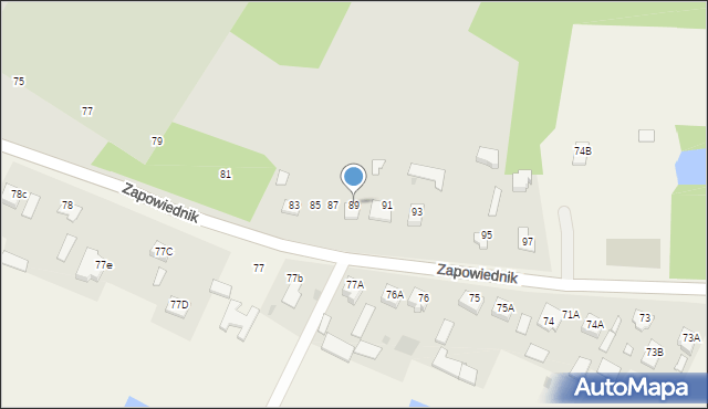 Łuków, Zapowiednik, 89, mapa Łuków