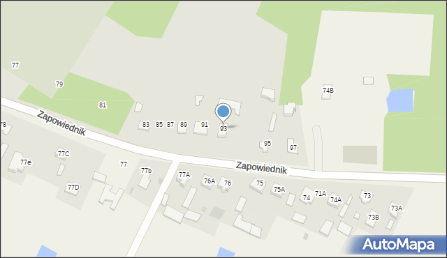 Łuków, Zapowiednik, 93, mapa Łuków