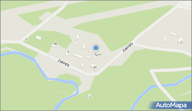 Maciejowice, Zakręty, 7a, mapa Maciejowice