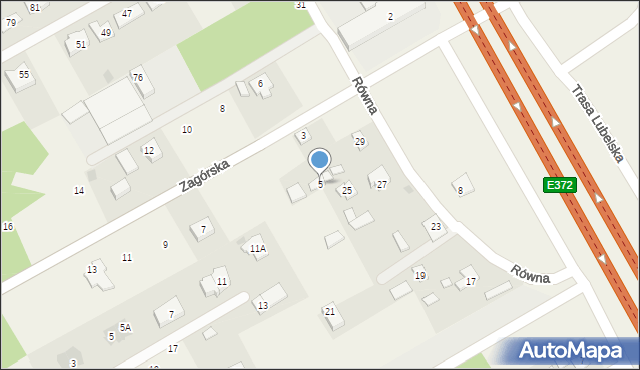 Majdan, Zagórska, 5, mapa Majdan