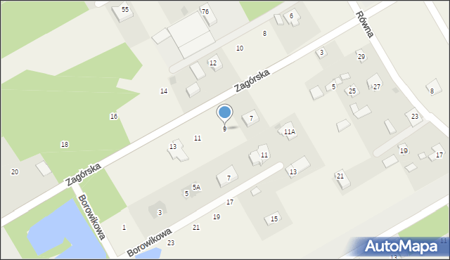 Majdan, Zagórska, 9, mapa Majdan