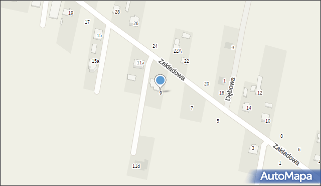 Maków, Zakładowa, 9, mapa Maków