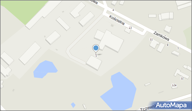 Malbork, Zamkowa, 1, mapa Malborka