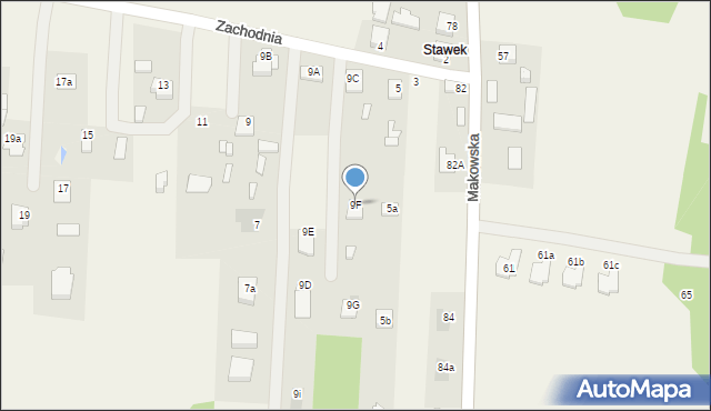 Małęczyn, Zachodnia, 9F, mapa Małęczyn