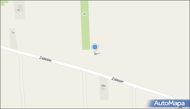 Małocice, Zalesie, 36, mapa Małocice