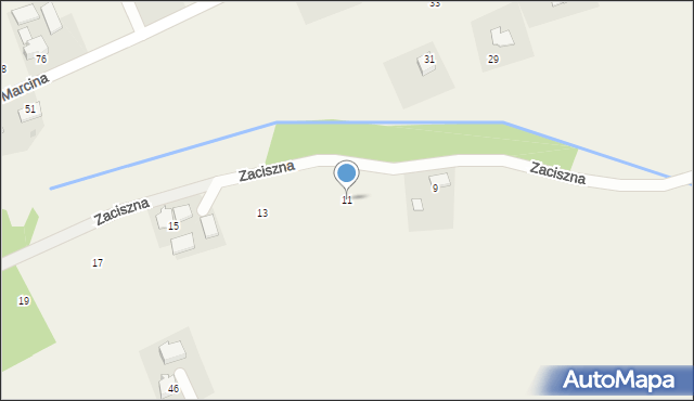 Marcyporęba, Zaciszna, 11, mapa Marcyporęba