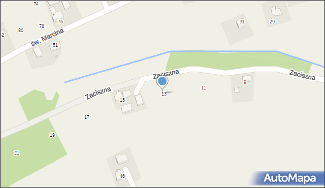 Marcyporęba, Zaciszna, 13, mapa Marcyporęba