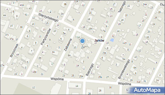 Marki, Zabawna, 12a, mapa Marki